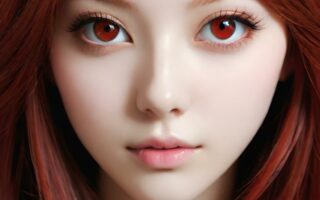 AI girl with red hair wallpaper