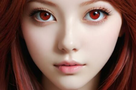 AI girl with red hair wallpaper