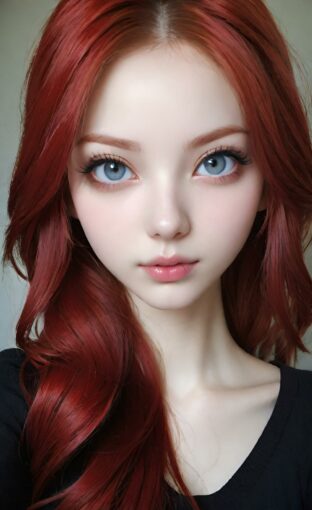AI girl with red hair wallpaper