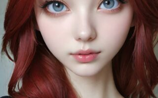 AI girl with red hair wallpaper