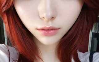 AI girl with red hair wallpaper