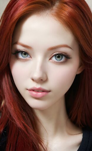 AI girl with red hair wallpaper