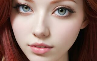 AI girl with red hair wallpaper
