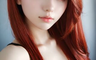 AI girl with red hair wallpaper