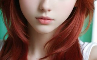 AI girl with red hair wallpaper