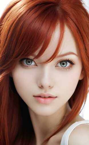AI girl with red hair wallpaper
