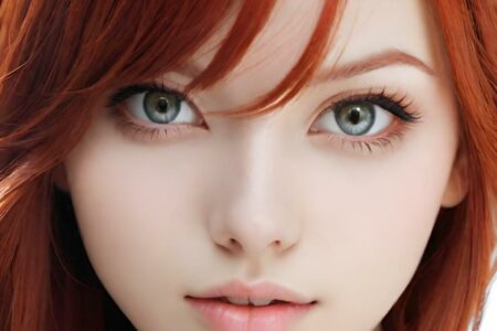 AI girl with red hair wallpaper