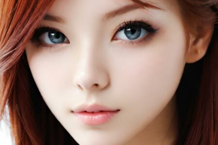 AI girl with red hair wallpaper