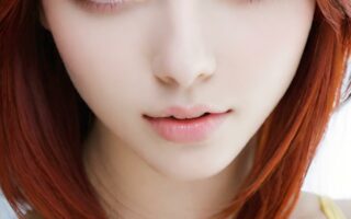 AI girl with red hair wallpaper