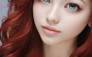AI girl with red hair wallpaper