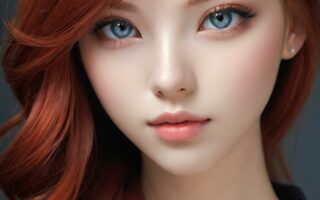 AI girl with red hair wallpaper