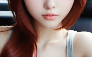 AI girl with red hair wallpaper