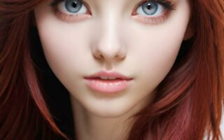 AI girl with red hair wallpaper