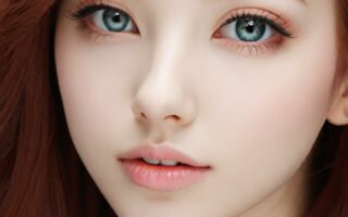AI girl with red hair wallpaper