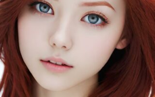 AI girl with red hair wallpaper