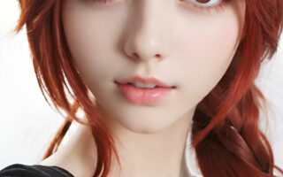 AI girl with red hair wallpaper