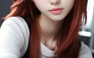AI girl with red hair wallpaper