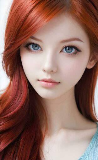AI girl with red hair wallpaper