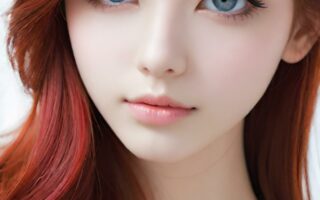 AI girl with red hair wallpaper