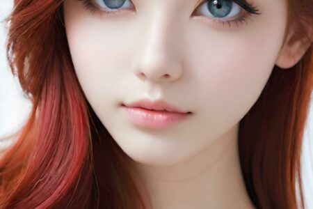 AI girl with red hair wallpaper