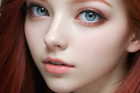 AI girl with red hair wallpaper