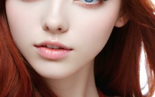 AI girl with red hair wallpaper