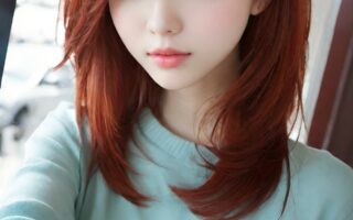 AI girl with red hair wallpaper