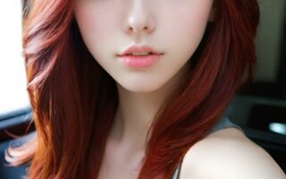 AI girl with red hair wallpaper