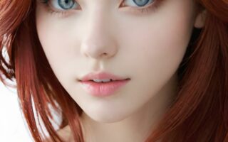 AI girl with red hair wallpaper