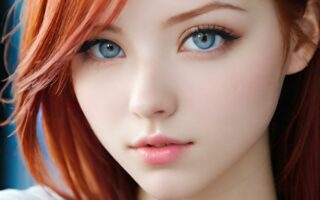 AI girl with red hair wallpaper