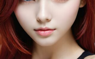 AI girl with red hair wallpaper
