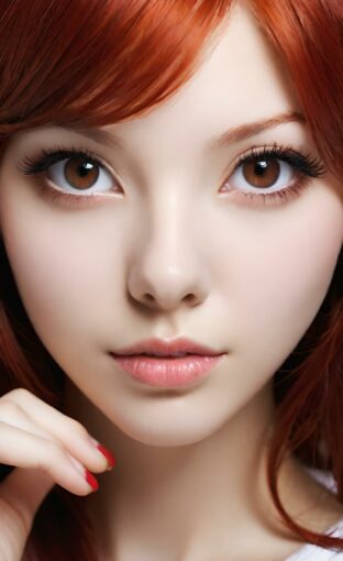 AI girl with red hair wallpaper