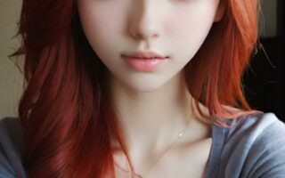 AI girl with red hair wallpaper