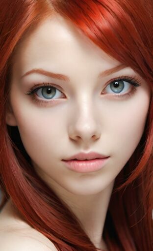 AI girl with red hair wallpaper