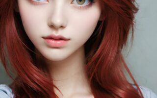 AI girl with red hair wallpaper