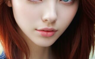 AI girl with red hair wallpaper