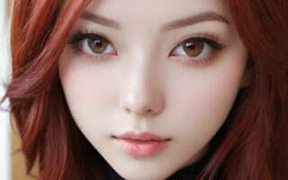 AI girl with red hair wallpaper