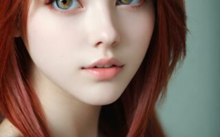 AI girl with red hair wallpaper