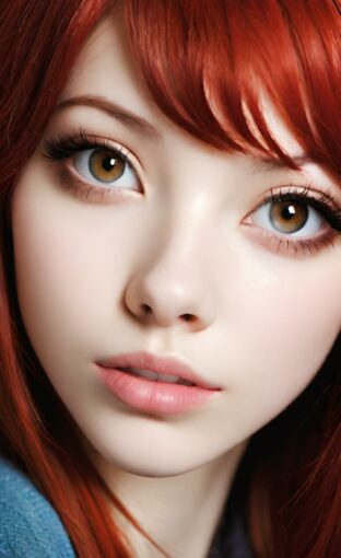 AI girl with red hair wallpaper