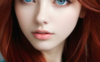 AI girl with red hair wallpaper