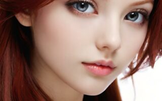 AI girl with red hair wallpaper