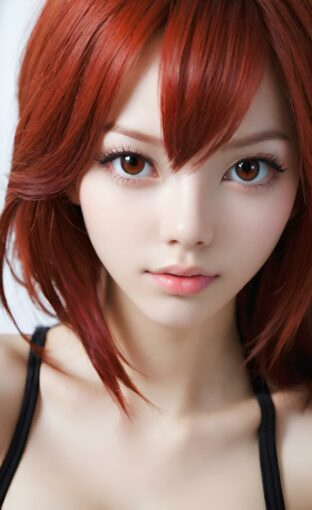 AI girl with red hair wallpaper