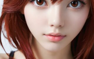 AI girl with red hair wallpaper