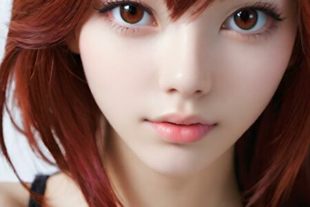 AI girl with red hair wallpaper