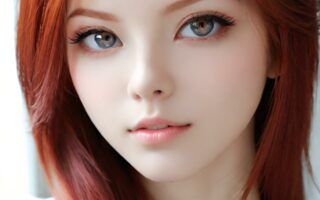 AI girl with red hair wallpaper