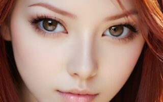 AI girl with red hair wallpaper