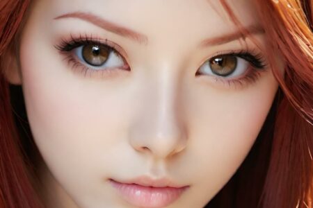 AI girl with red hair wallpaper