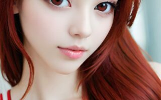 AI girl with red hair wallpaper