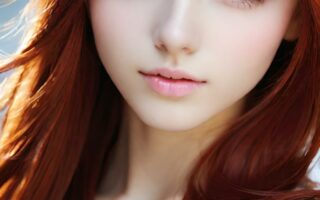 AI girl with red hair wallpaper