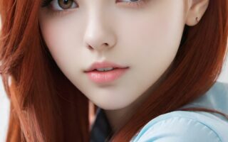 AI girl with red hair wallpaper